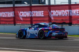 #10 Porsche 992 GT3 R of Antares Au, Loek Hartog, and Patric Niederhauser, Herberth Motorsport, IGTC, Pro-Am, FANATEC GT World Challenge America Powered by AWS, SRO America, INDY, Indianapolis, IN October 3 - 6 2024.
 | Fabian Lagunas/SRO