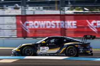#21 Porsche 992 GT3 R of Ashish Patel, Yannick Mettler, and Alex Fontana, Car Collection Motorsports, IGTC, Pro-Am, FANATEC GT World Challenge America Powered by AWS, SRO America, INDY, Indianapolis, IN October 3 - 6 2024.
 | Fabian Lagunas/SRO