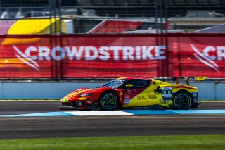 #88 Ferrari 296 GT3 of Custodio Toledo, Riccardo Agostini, and Cedric Sbirrazzuoli, AF Corse, GT World Challenge America, Pro-Am, SRO America, FANATEC GT World Challenge America Powered by AWS, INDY, Indianapolis, IN October 3 - 6 2024.
 | Fabian Lagunas/SRO