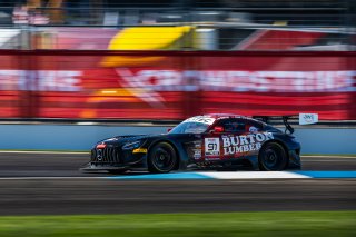 #91 Mercedes-AMG GT3 of Jeff Burton, Philip Ellis, and Elias Seppänen, Regulator Racing, GT World Challenge America, Pro-Am, SRO America, FANATEC GT World Challenge America Powered by AWS, INDY, Indianapolis, IN October 3 - 6 2024.
 | Fabian Lagunas/SRO