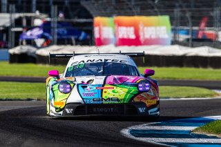 #32 Porsche 911 GT3-R of Kyle Washington, Tom Sargent, and Ayhancan Guven, GMG Racing, GT World Challenge America, Pro-Am, FANATEC GT World Challenge America Powered by AWS, INDY, Indianapolis, IN October 3 - 6 2024.
 | Fabian Lagunas/SRO