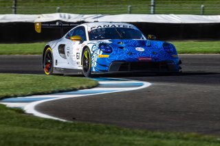 #61 Porsche 992 GT3 R of Adrian D'Silva, Brendon Leitch, and Bastian Buus, EBM, IGTC, Pro-Am, FANATEC GT World Challenge America Powered by AWS, INDY, Indianapolis, October 3 - 6 2024.
 | Fabian Lagunas/SRO