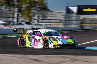 #32 Porsche 911 GT3-R of Kyle Washington, Tom Sargent, and Ayhancan Guven, GMG Racing, GT World Challenge America, Pro-Am, FANATEC GT World Challenge America Powered by AWS, INDY, Indianapolis, IN October 3 - 6 2024.
 | Fabian Lagunas/SRO