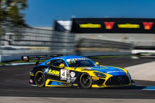 #4 Mercedes-AMG GT3 of Alex Palou, Fabian Schiller, and Luca Stolz, Lone Star Racing, IGTC, IGTC Pro, FANATEC GT World Challenge America Powered by AWS, INDY, Indianapolis, IN October 3 - 6 2024.
 | Fabian Lagunas/SRO