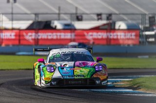 #32 Porsche 911 GT3-R of Kyle Washington, Tom Sargent, and Ayhancan Guven, GMG Racing, GT World Challenge America, Pro-Am, FANATEC GT World Challenge America Powered by AWS, INDY, Indianapolis, IN October 3 - 6 2024.
 | Fabian Lagunas/SRO