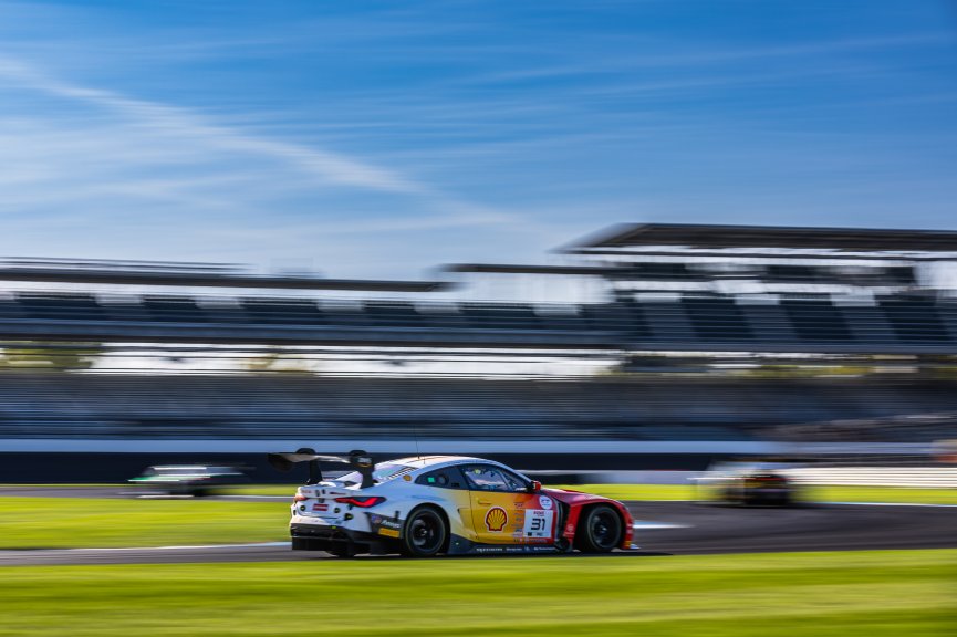 #31 BMW M4 GT3 of Dries Vanthoor, Charles Weerts, and Sheldon Van Der Linde, Team WRT, IGTC, IGTC Pro, FANATEC GT World Challenge America Powered by AWS, INDY, Indianapolis, IN October 3 - 6 2024.
