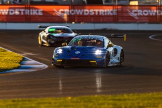 #61 Porsche 992 GT3 R of Adrian D'Silva, Brendon Leitch, and Bastian Buus, EBM, IGTC, Pro-Am, FANATEC GT World Challenge America Powered by AWS, INDY, Indianapolis, October 3 - 6 2024.
 | Fabian Lagunas/SRO