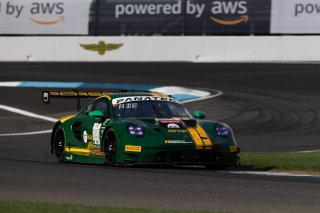 #120 Porsche 911 GT3-R of Adam Adelson, Elliott Skeer, and Laurin Heinrich, Wright Motorsports, GT World Challenge America, Pro, FANATEC GT World Challenge America Powered by AWS, SRO America, INDY, Indianapolis, IN October 3 - 6 2024.
 | Fabian Lagunas/SRO        