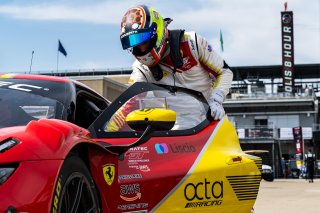 #88 Ferrari 296 GT3 of Custodio Toledo, Riccardo Agostini, and Cedric Sbirrazzuoli, AF Corse, GT World Challenge America, Pro-Am, SRO America, FANATEC GT World Challenge America Powered by AWS, INDY, Indianapolis, IN October 3 - 6 2024.
 | SRO Motorsports Group