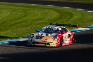 #85 Porsche 992 GT3-R of Jake Pederson, Trent Hindman, and Kay van Berlo, RS1, GT World Challenge America, Pro, SRO America, FANATEC GT World Challenge America Powered by AWS, INDY, Indianapolis, IN October 3 - 6 2024.
 | Fabian Lagunas/SRO