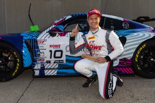 #10 Porsche 992 GT3 R of Antares Au, Loek Hartog, and Patric Niederhauser, Herberth Motorsport, IGTC, Pro-Am, FANATEC GT World Challenge America Powered by AWS, SRO America, INDY, Indianapolis, IN October 3 - 6 2024.
 | Fabian Lagunas/SRO
