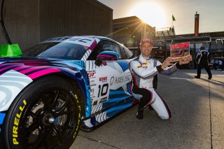#10 Porsche 992 GT3 R of Antares Au, Loek Hartog, and Patric Niederhauser, Herberth Motorsport, IGTC, Pro-Am, FANATEC GT World Challenge America Powered by AWS, SRO America, INDY, Indianapolis, IN October 3 - 6 2024.
 | Fabian Lagunas/SRO