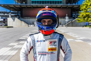 #32 Porsche 911 GT3-R of Kyle Washington, Tom Sargent, and Ayhancan Guven, GMG Racing, GT World Challenge America, Pro-Am, FANATEC GT World Challenge America Powered by AWS, INDY, Indianapolis, IN October 3 - 6 2024.
 | Fabian Lagunas/SRO