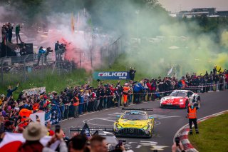 52. ADAC RAVENOL 24h Nürburgring 2024 - Foto: Gruppe C Photography; #3 Mercedes-AMG GT3, Mercedes-AMG Team BILSTEIN: Michele Beretta, Frank Bird, Jusuf Owega, Arjun Maini; #24 Porsche 911 GT3 R (992), Lionspeed GP: Antares Au, Patric Niederhauser, Patrick | Gruppe C Photography