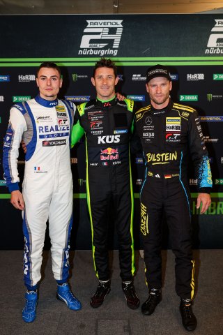 53. ADAC RAVENOL 24h Nürburgring 2025 - Foto: Gruppe C Photography; #45 Ferrari 296 GT3, REALIZE KONDO RACING with Rinaldi: Thomas Neubauer; #911 Porsche 911 GT3 R (992), Manthey EMA: Kevin Estre; #14 Mercedes-AMG GT3 EVO, Mercedes-AMG Team GetSpeed: Maro | Gruppe C Photography