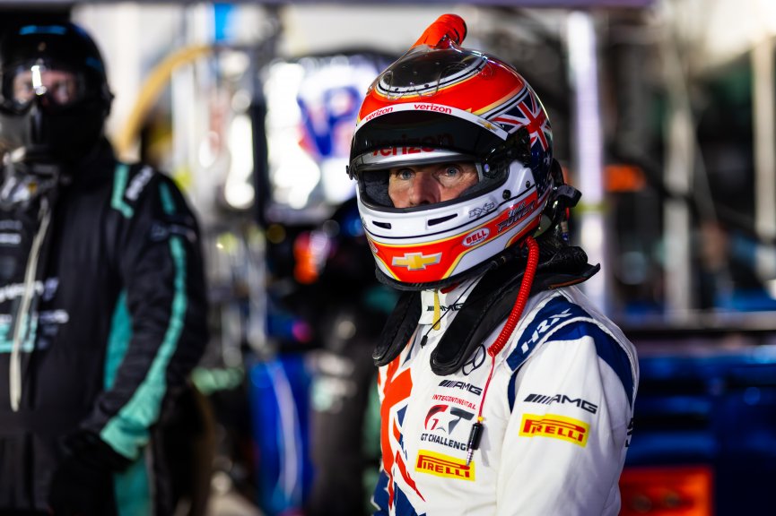 #75 Mercedes-AMG GT3 EVO of Kenny Habul / Chaz Mostert / Will Power, 75 Express, Indy 8H, IGTC IC, Pro, SRO America, Indianapolis Motor Speedway, Indianapolis, IN, Oct 16–19, 2025
