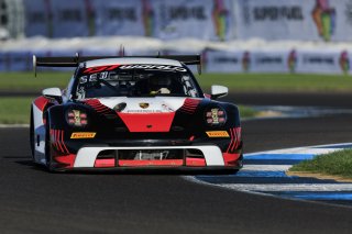 #18 Porsche 911 GT3 R (992) of Alex Sedgwick / Jan Heylen / Alessio Picariello, RS1, Indy 8H, IGTC, Pro, SRO America, Indianapolis Motor Speedway, Indianapolis, IN, Oct 16&ndash;19, 2025
 | Fabian Lagunas | www.lagunasphotography.com | For SRO Motorsports Group 2025