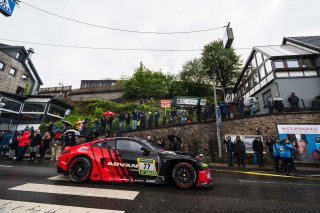 Marco Wittmann, Philipp Eng, Charles Weerts, Robin Frijns, Schubert Motorsport, nurburgring, adenau, breidscheid bridge, public road section, rainy, cloudy, action, bmw m4 gt3, advan, yokohama, crowd, ravenol, wide angle, low angle, excitement, focus
 | Gruppe C Photography