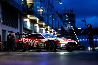 Dan Harper, Max Hesse, Sheldon van der Linde, Dries Vanthoor, ROWE RACING, pit lane, nurburgring, night, cloudy, pit stop, action, bmw m4 gt3, team crew, marshals, michelin, wide angle, low angle, close-up, focus, tension, excitement
 | Gruppe C Photography