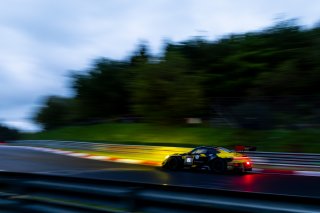 Michele Beretta, Alessandro Ghiretti, Joel Sturm, Loek Hartog, Dinamic GT, nurburgring nordschleife, track corner, kerbs, cloudy, dusk, low light, action, porsche 911 gt3 r, car, dekra, ravenol, panning, motion blur, wide angle, focus, excitement, tension | Gruppe C Photography